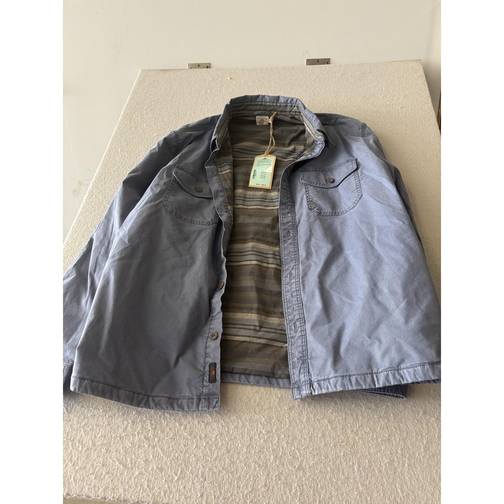 Faherty CPO Shirt Jacket Mens 2XL Blue Lined Canvas Button Front